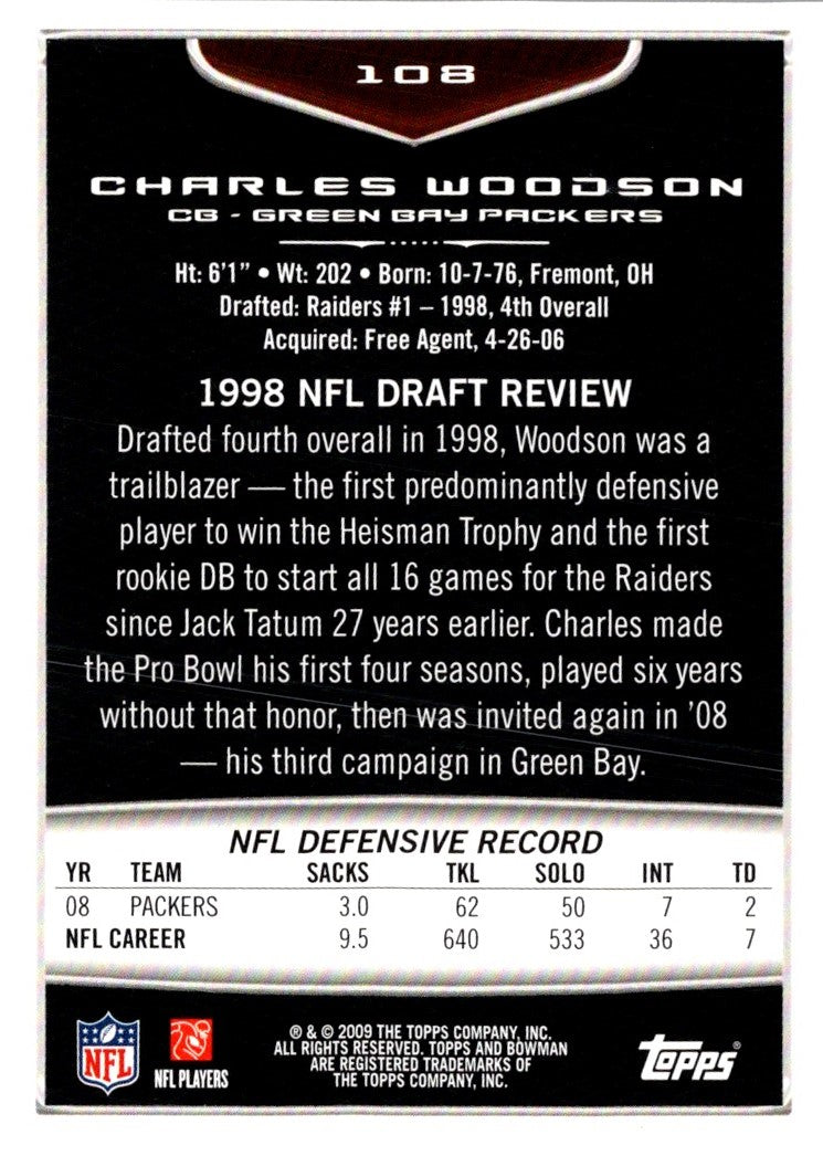 2009 Bowman Chrome Charles Woodson