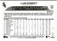 2022 Topps Chrome Sonic Black & White RayWave Luis Robert #137