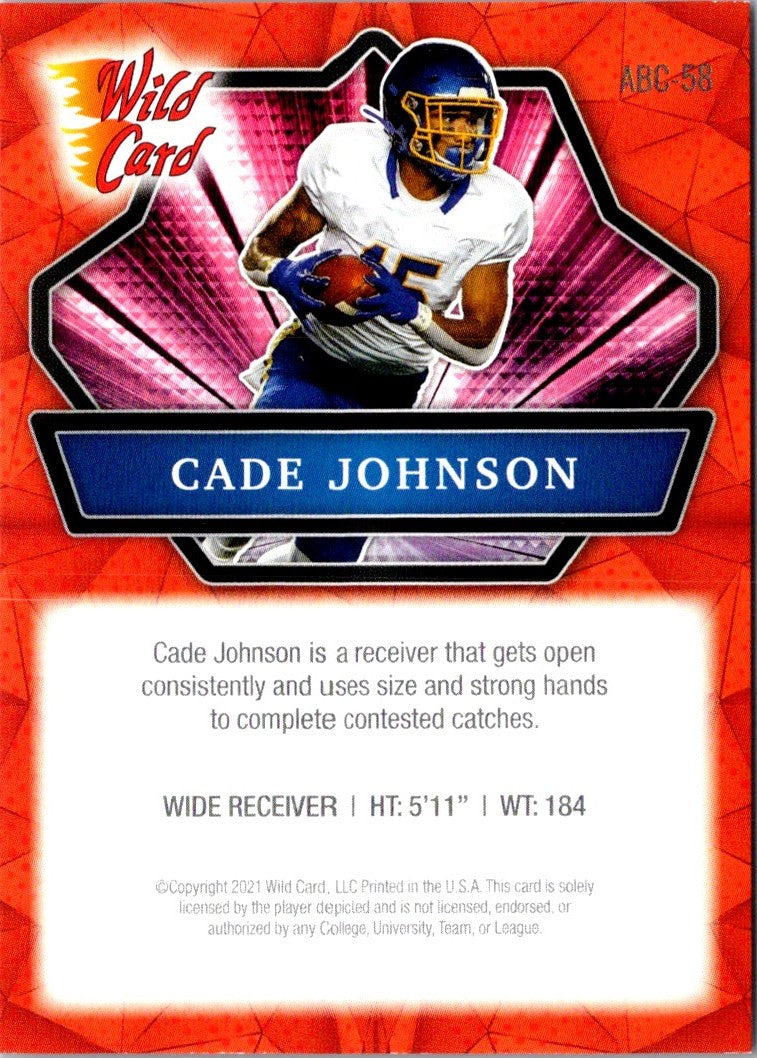 2021 Wild Card Matte White Fire Red Cade Johnson