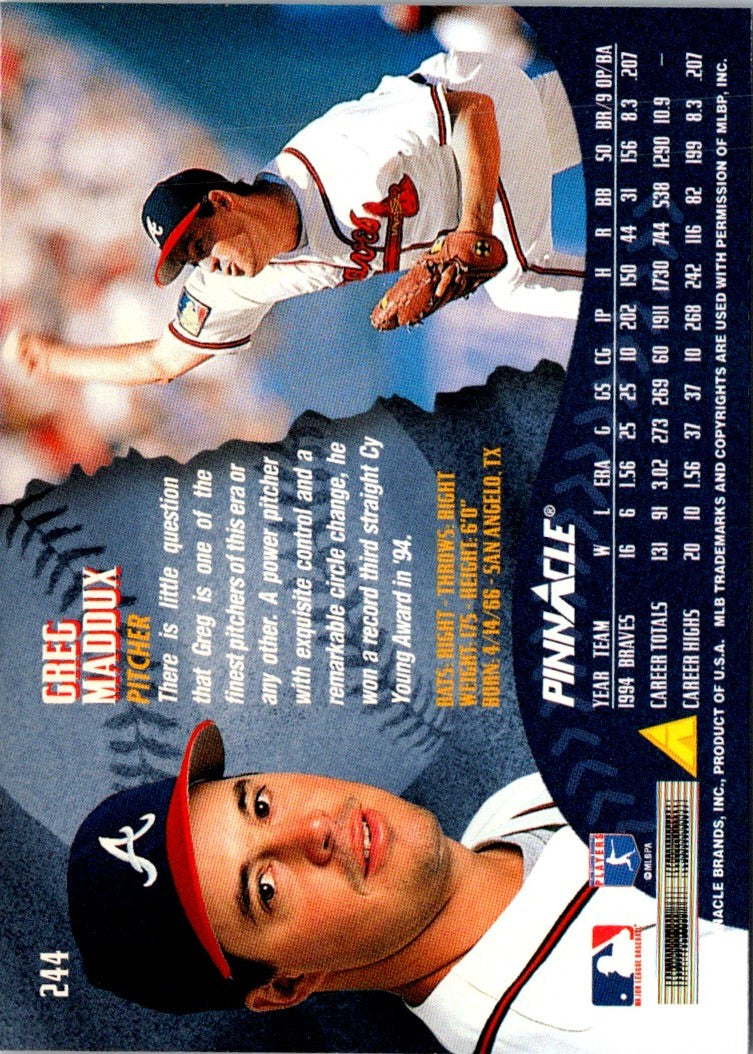 1995 Pinnacle Greg Maddux