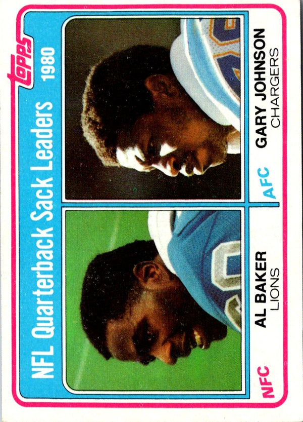 1981 Topps 1980 Sack Leaders - Al Baker/Gary Johnson #3