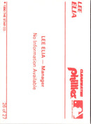 1990 Star Clearwater Phillies Lee Elia