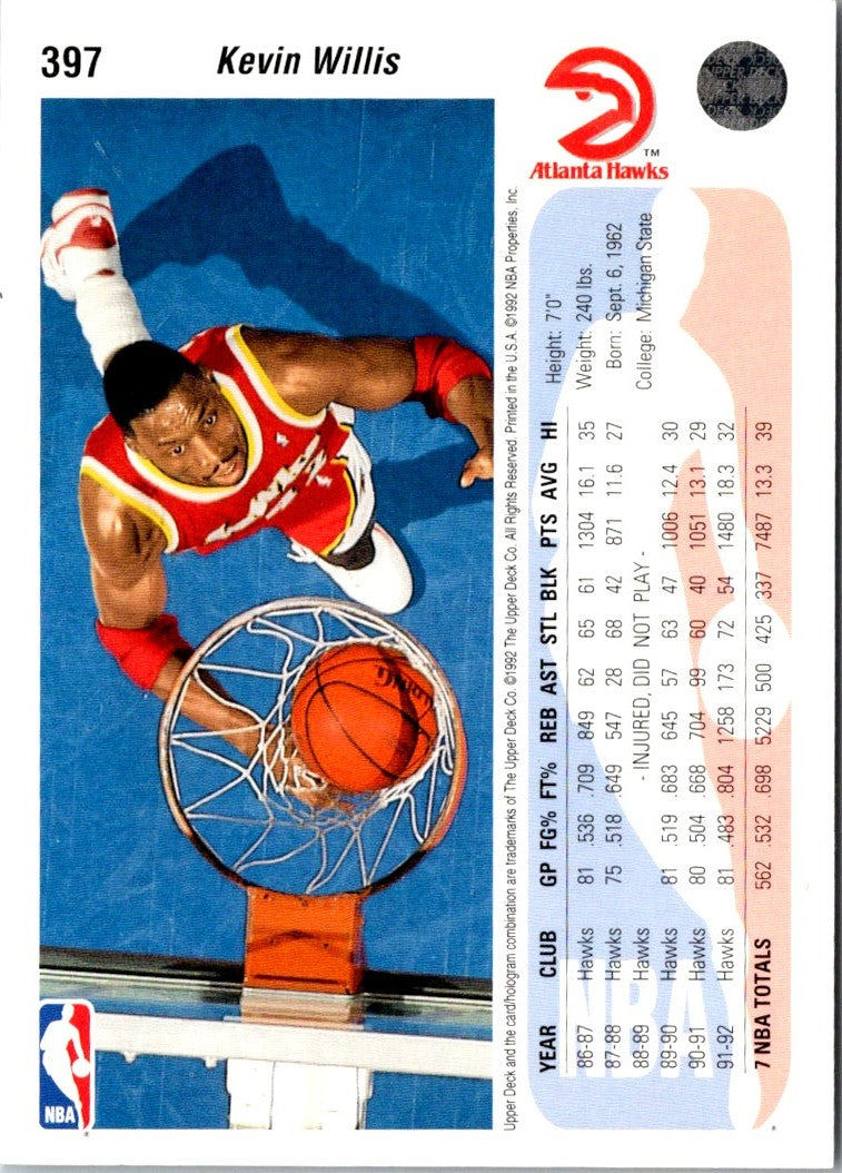 1992 Upper Deck Kevin Willis