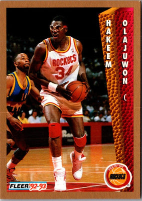 1992 Fleer NBA Red-Hot Stars Golden Magazine Perforated Hakeem Olajuwon #NNO