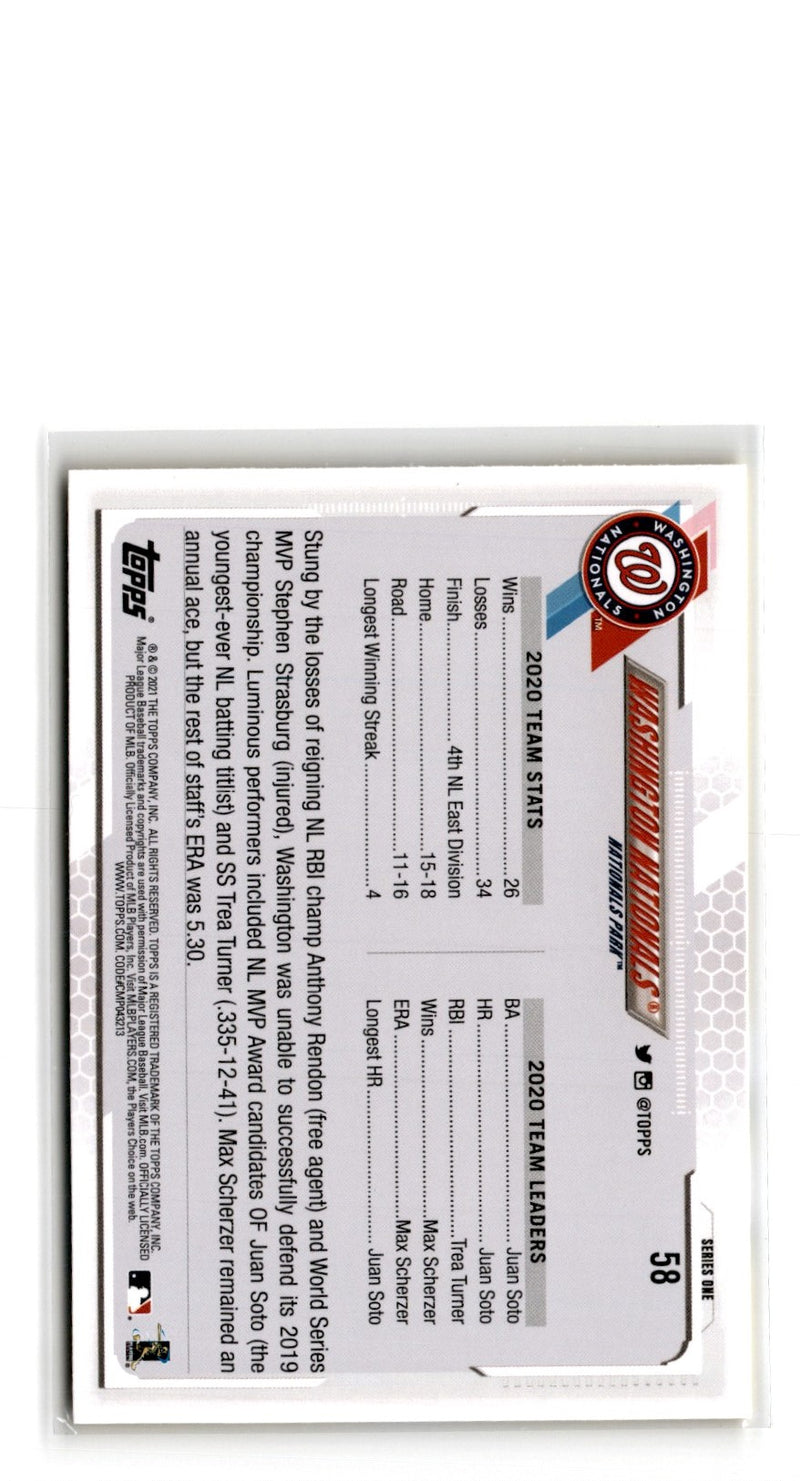 2021 Topps Gold Washington Nationals