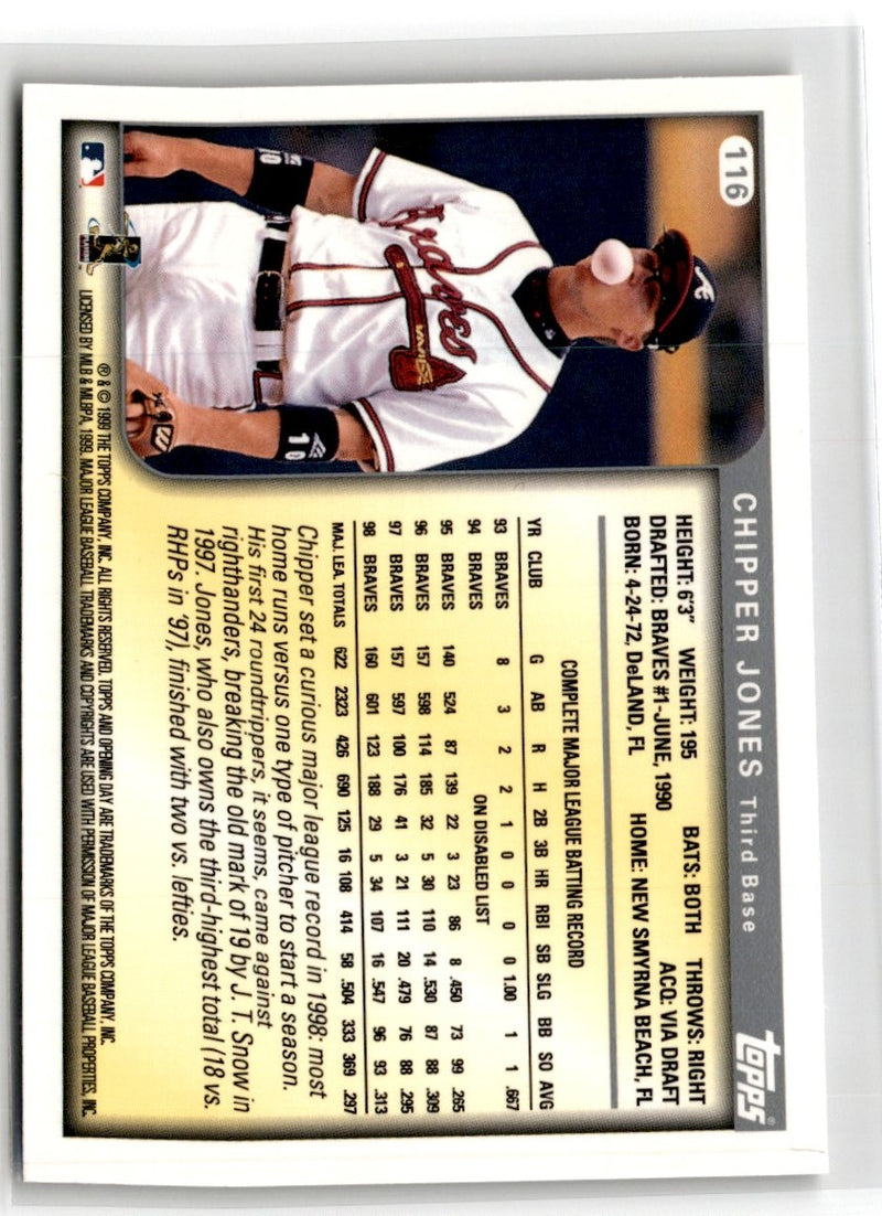 1999 Topps Opening Day Chipper Jones