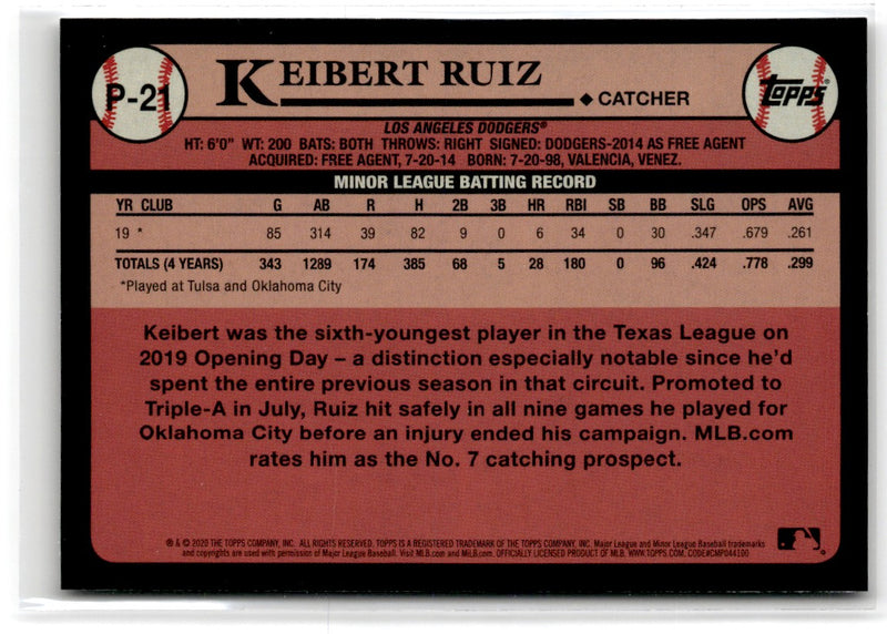 2020 Topps Update Prospects Keibert Ruiz