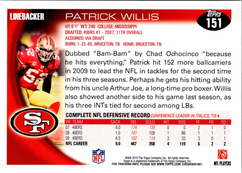 2010 Topps Patrick Willis