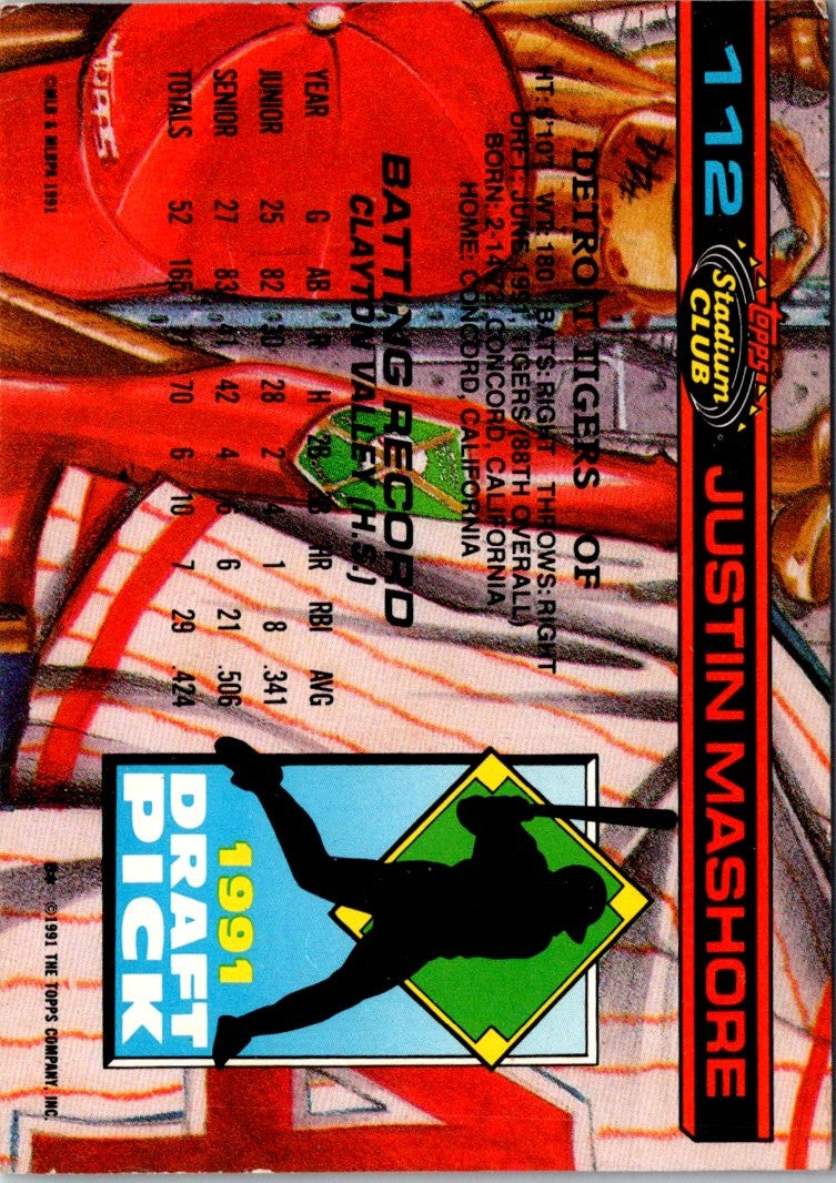 1992 Stadium Club Dome Justin Mashore