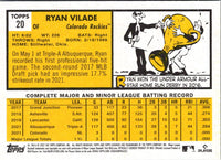 2022 Finest Ryan Vilade #20 Rookie
