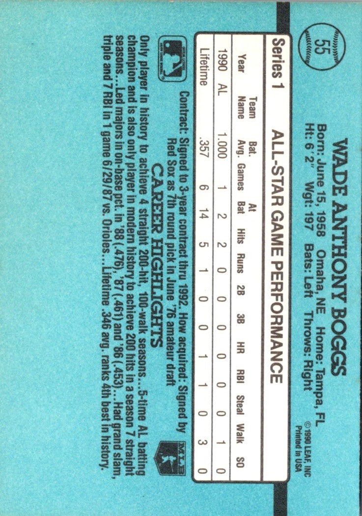 1991 Donruss Wade Boggs