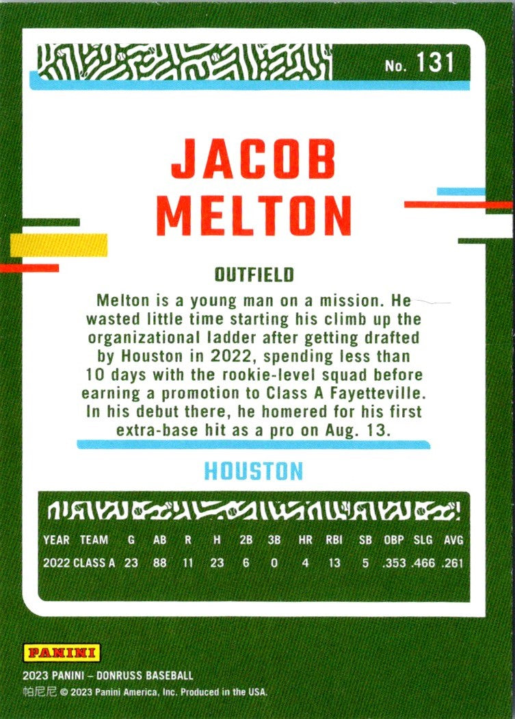 2023 Donruss Holo Blue Jacob Melton