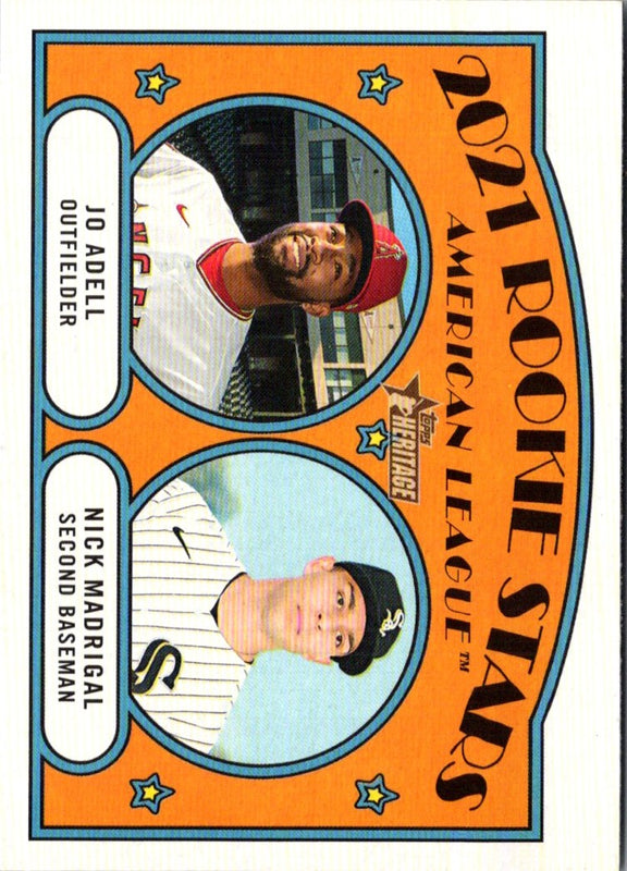 2021 Topps Heritage 2021 Rookie Stars - American League - Jo Adell/Nick Madrigal PR50 #187