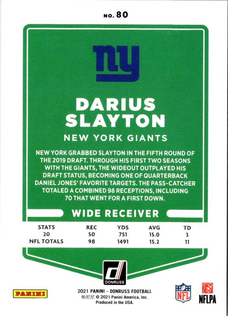 2021 Donruss Press Proof Blue Darius Slayton