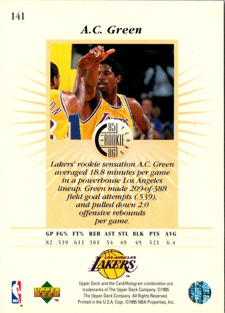 1995 Upper Deck Electric Court A.C. Green