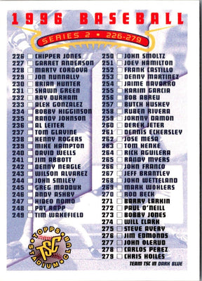 1996 Stadium Club Checklists Checklist Series 2: 226-337 #NNO