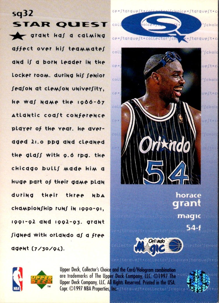 1997 Collector's Choice StarQuest Horace Grant