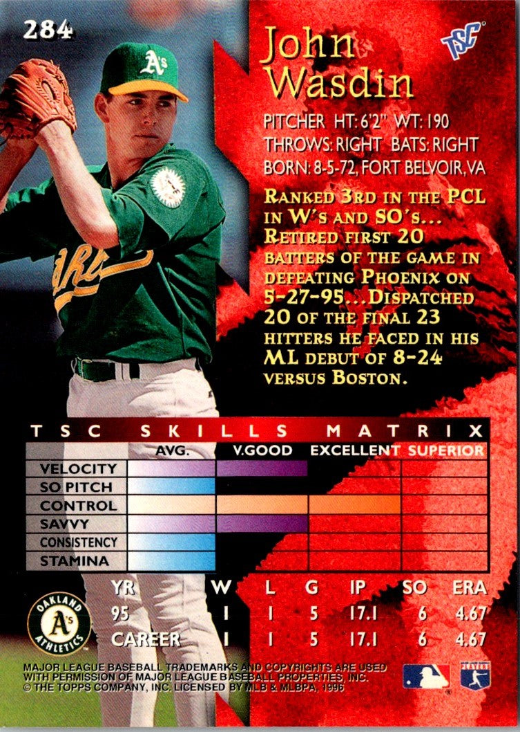 1996 Stadium Club John Wasdin