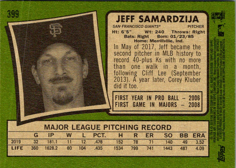 2020 Topps Heritage Jeff Samardzija