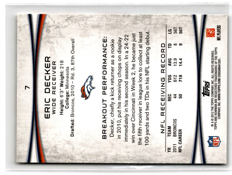 2010 Bowman Sterling Eric Decker