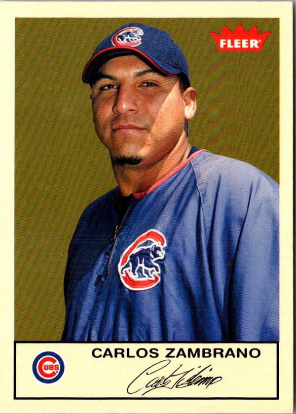 2005 Fleer Tradition Gray Backs Gold Letter Carlos Zambrano #180