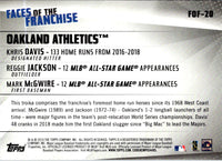2019 Topps Faces of the Franchise Khris Davis/Reggie Jackson/Mark McGwire #FOF-20