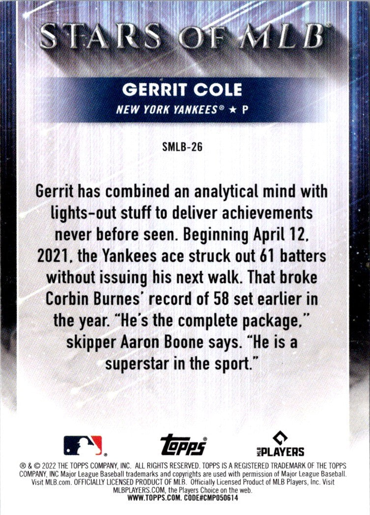 2022 Topps Stars of MLB Gerrit Cole