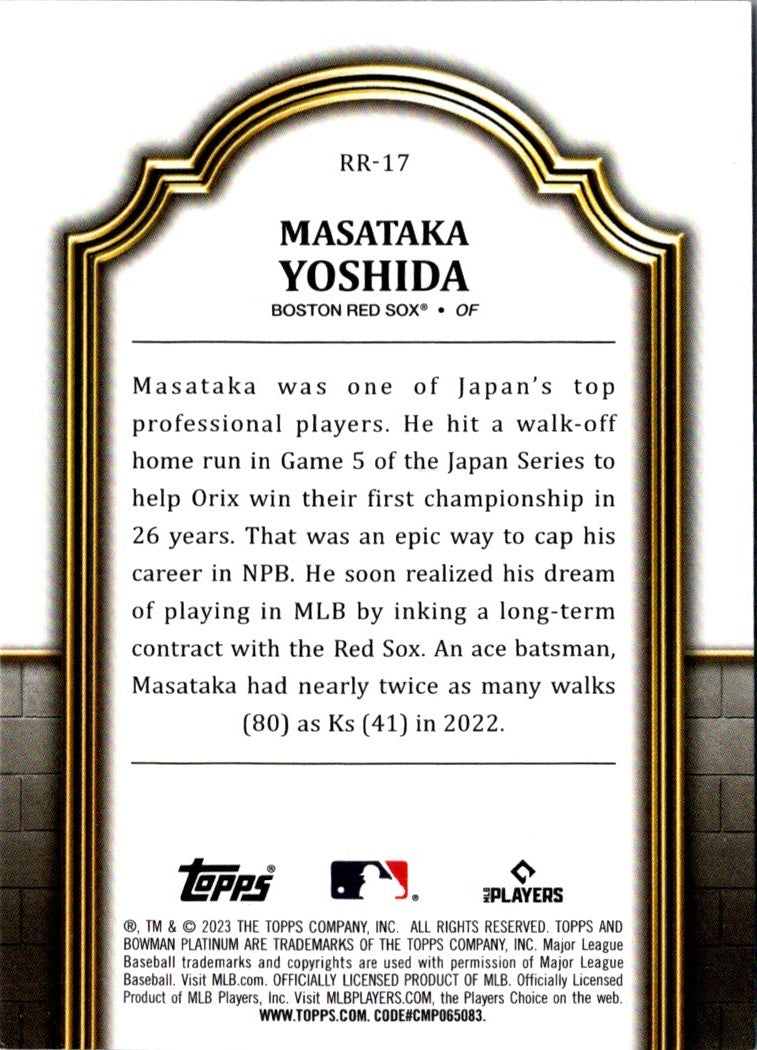 2023 Bowman Platinum Renowned Rookies Masataka Yoshida