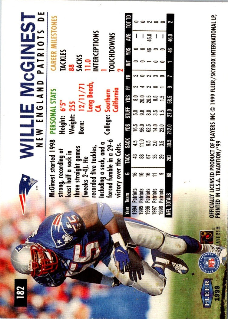 1999 Fleer Tradition Willie McGinest