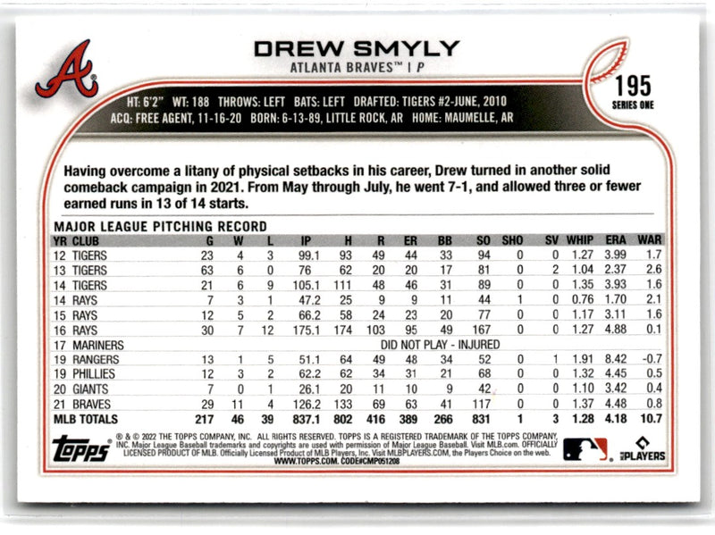 2022 Topps 1st Edition Drew Smyly