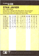 1986 Fleer Update Stan Javier