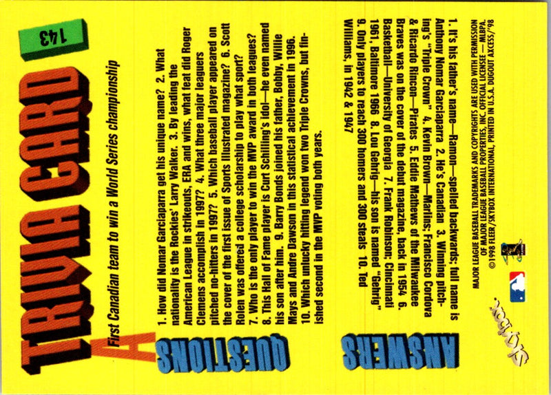 1998 SkyBox Dugout Axcess Jose Cruz Jr.