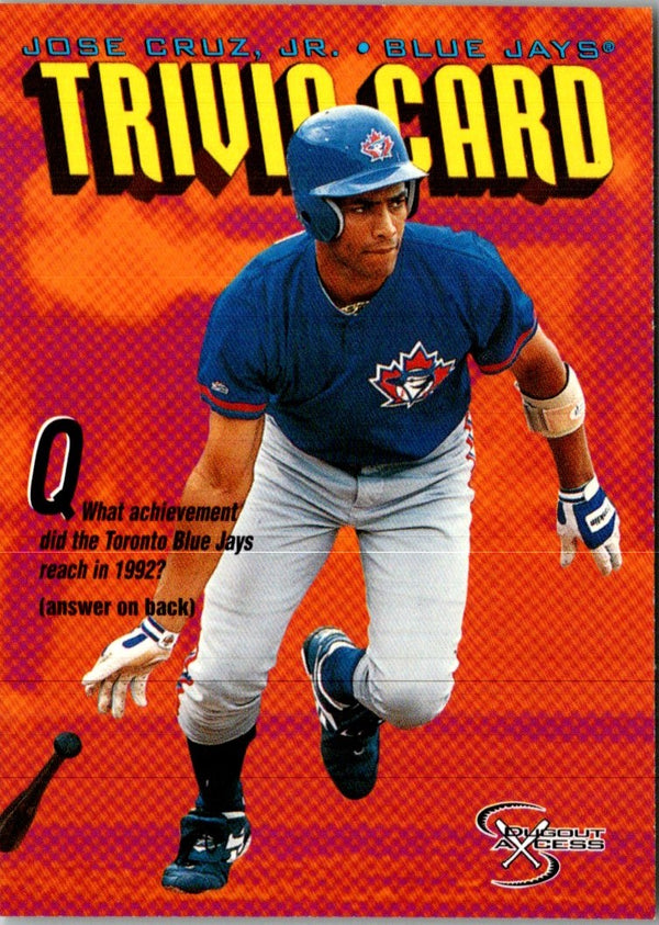 1998 SkyBox Dugout Axcess Jose Cruz Jr. #143