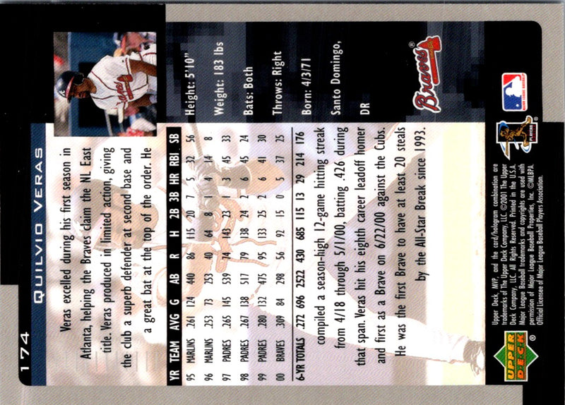 2001 Upper Deck MVP Quilvio Veras