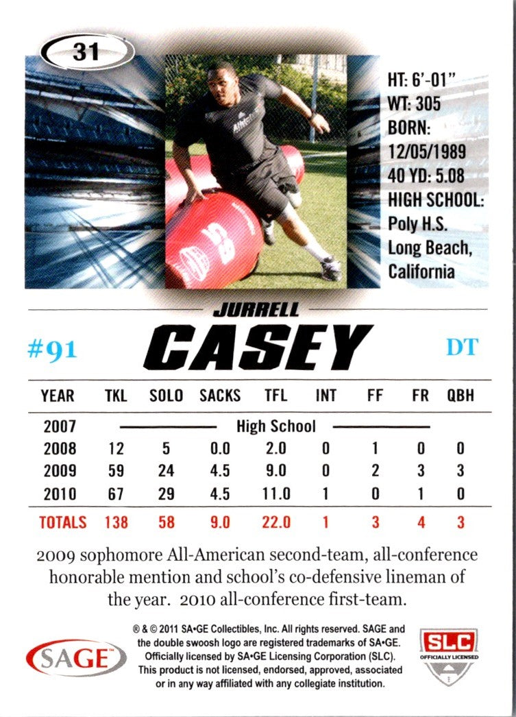2011 SAGE HIT Jurrell Casey