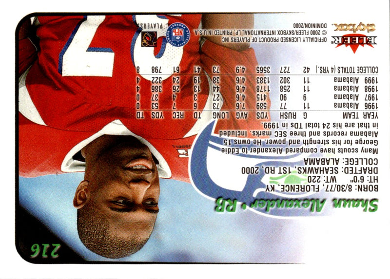 2000 SkyBox Dominion Shaun Alexander