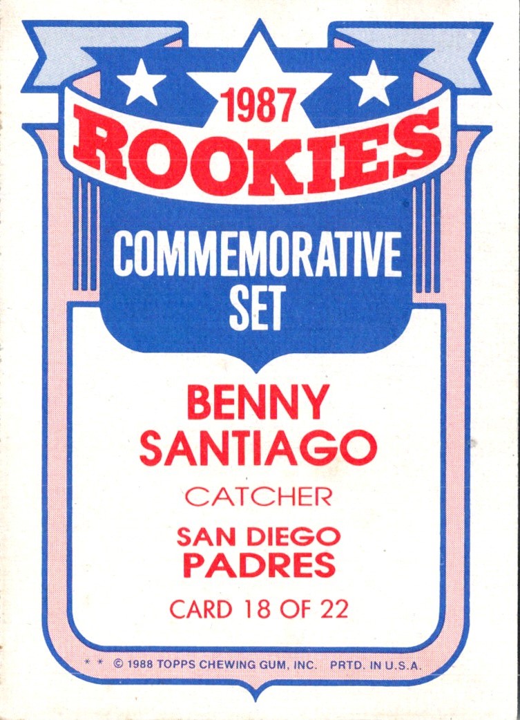 1988 Topps Glossy Rookies Benny Santiago