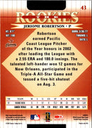 2002 Donruss The Rookies Jeriome Robertson