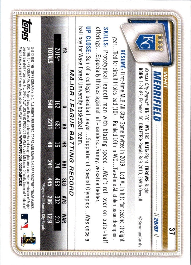 2020 Bowman Whit Merrifield