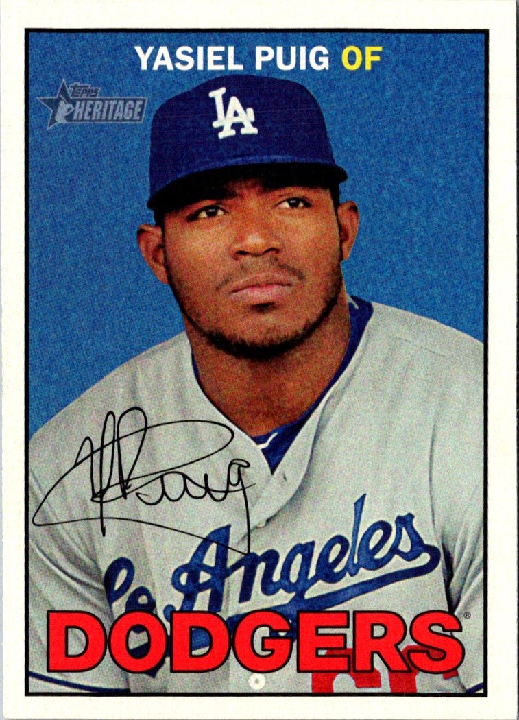 2016 Topps Heritage Yasiel Puig