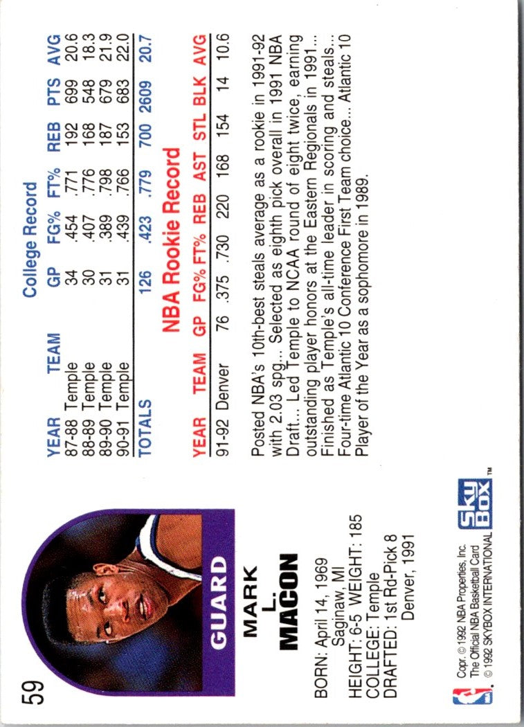 1992 Hoops Mark Macon