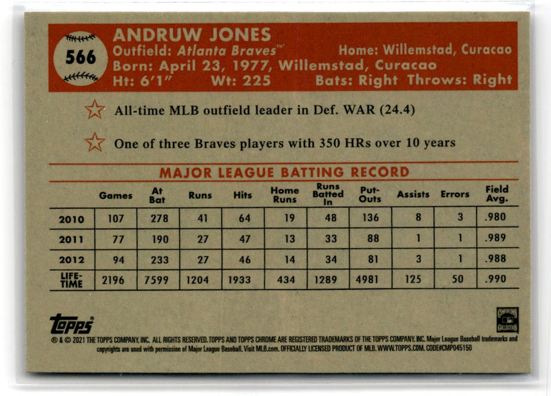 2021 Topps Chrome Platinum Anniversary Andruw Jones