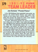 1991 Fleer Joe Dumars