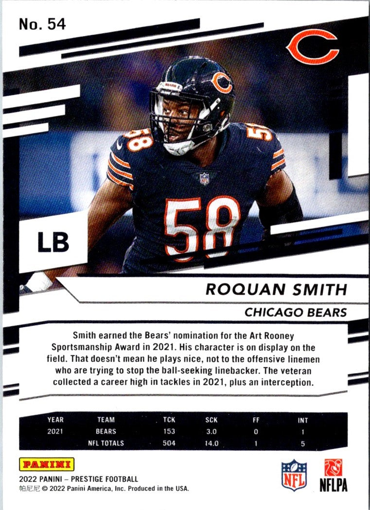 2022 Panini Prestige Roquan Smith