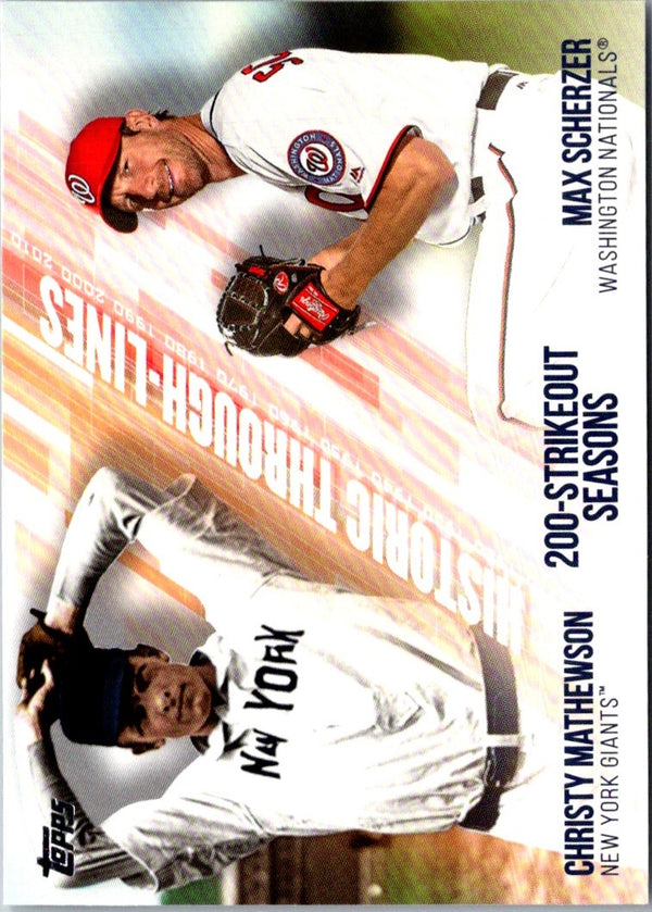 2019 Topps Historic Through-Lines Max Scherzer/Christy Mathewson #HTL-33