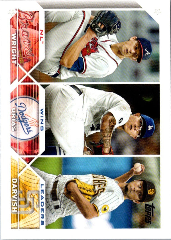 2023 Topps NL Wins Leaders (Kyle Wright/Julio UrÃ­as/Yu Darvish) #284