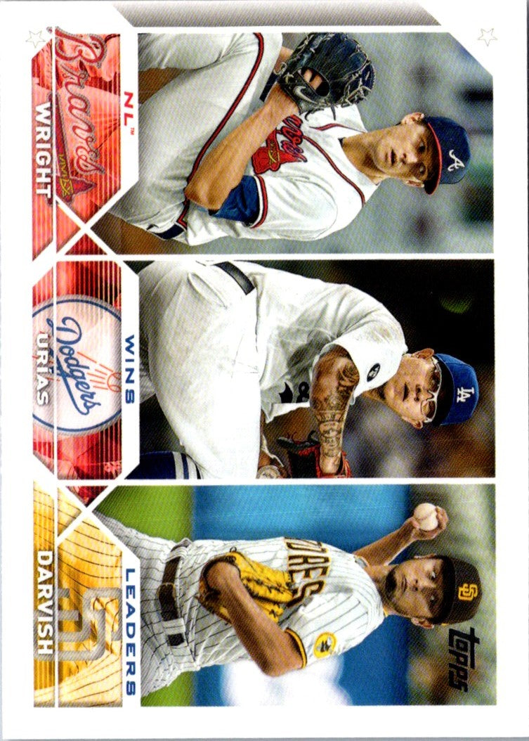 2023 Topps NL Wins Leaders (Kyle Wright/Julio UrÃ­as/Yu Darvish)