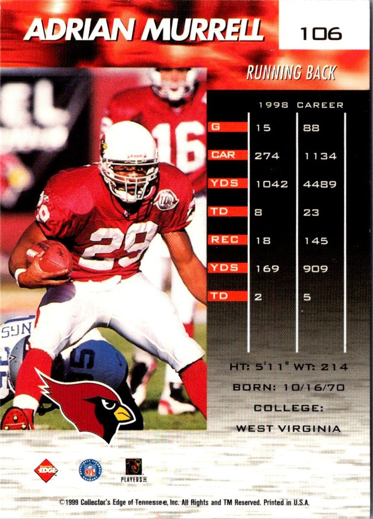 1999 Collector's Edge Fury Adrian Murrell