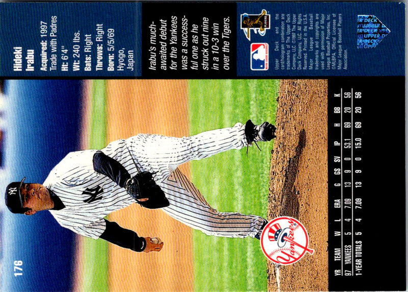 1998 Upper Deck New York Yankees Hideki Irabu