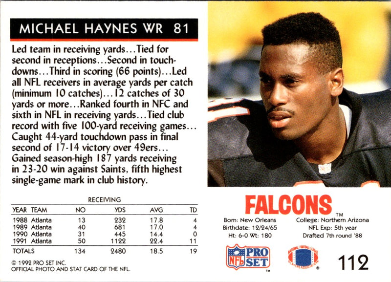 1992 Pro Set Michael Haynes